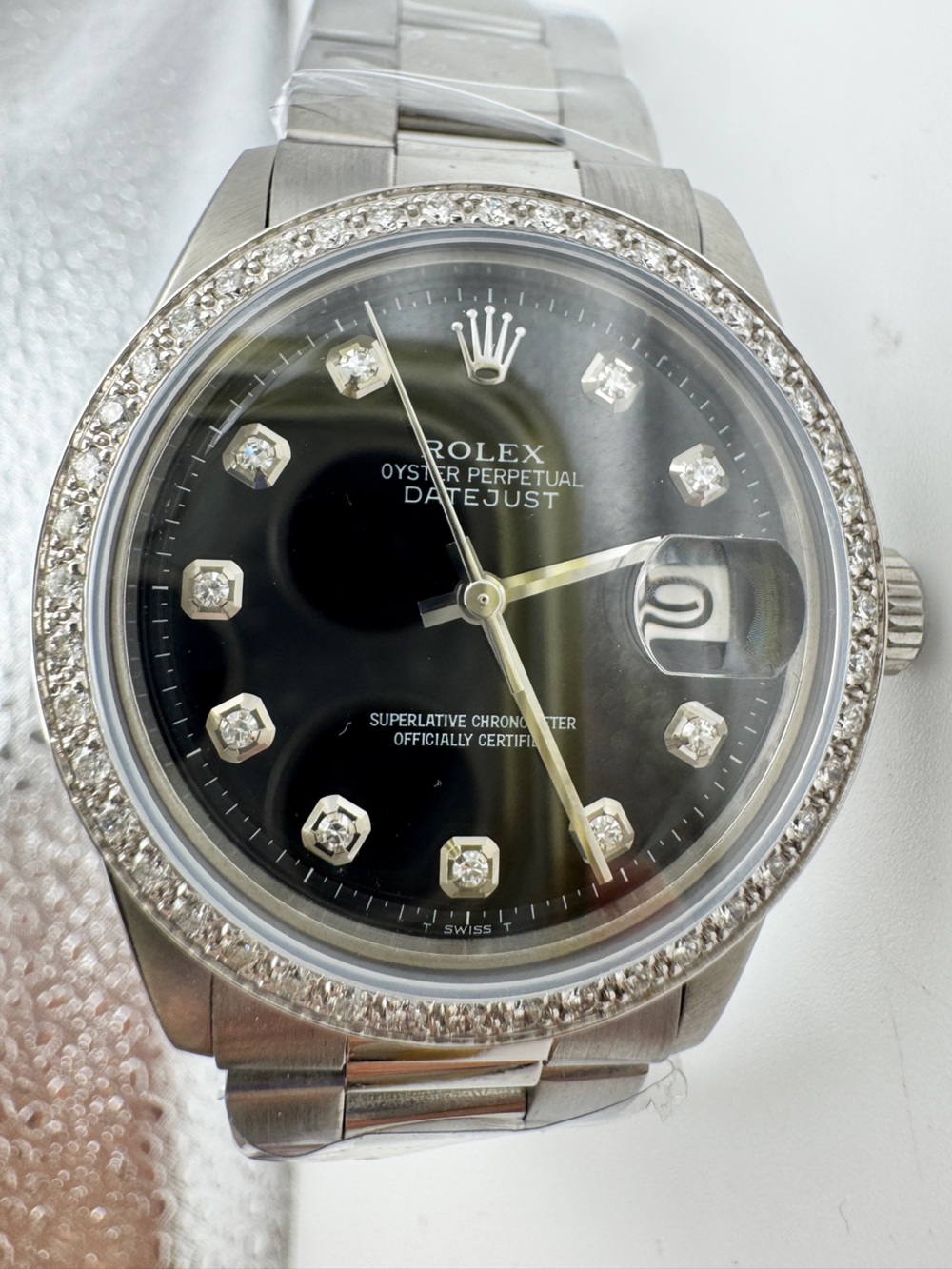 Rolex 1601 Datejust Stainless Steel Diamond Bezel Watch CUSTOM - Picture 3 of 12